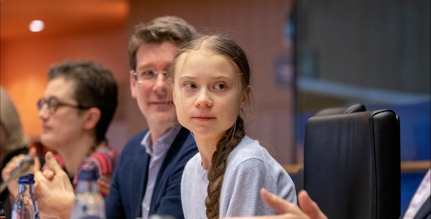 Climate activist Greta Thunberg at the European Parliament in March 2020. Image: European Parliament/Flickr