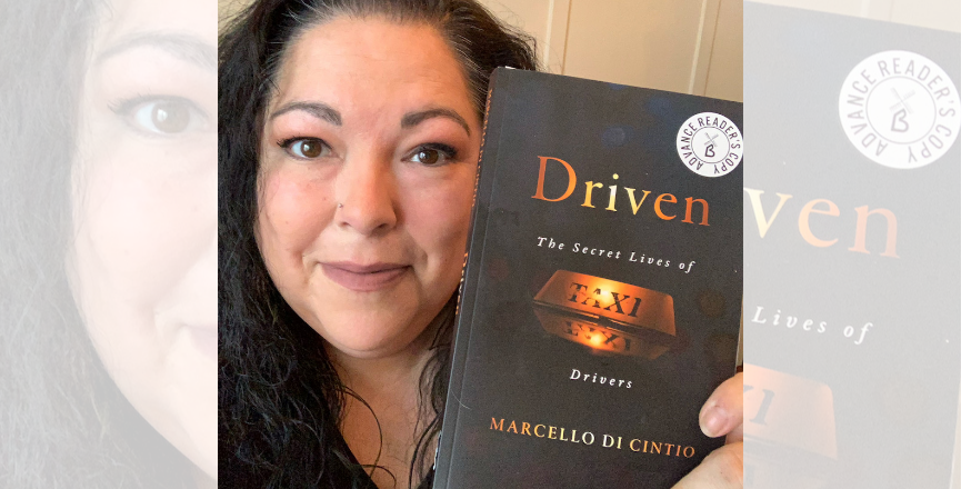 Christine Brouzes with a copy of Driven: The Secret Life of Taxi Drivers/Used with permission