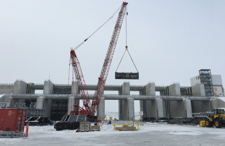 Construction of the Keeyask dam. Image: Manitoba Hydro/Twitter