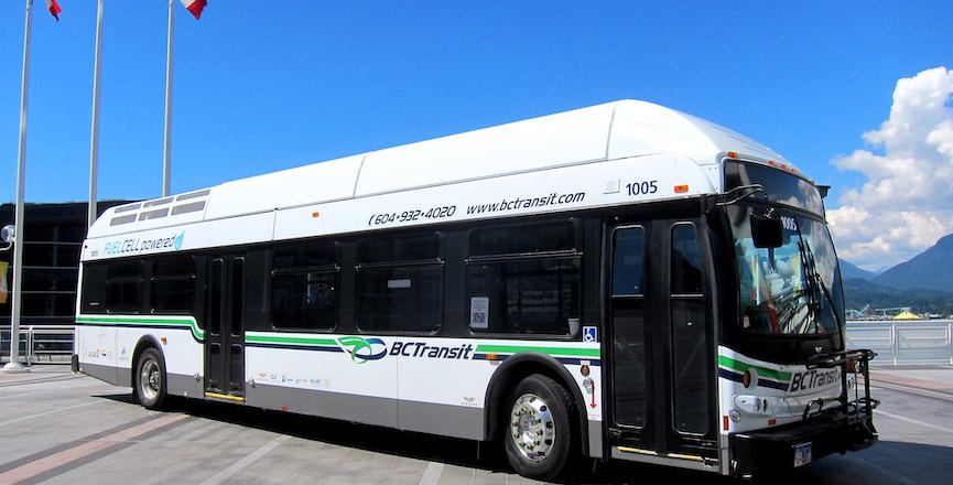 Hydrogen-powered bus in Vancouver, 2013. Image: Michael Chu/Flickr