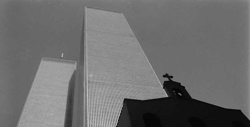 The World Trade Center in New York City in black and white, prior to 9/11. Image: Steve Harvey/Unsplash