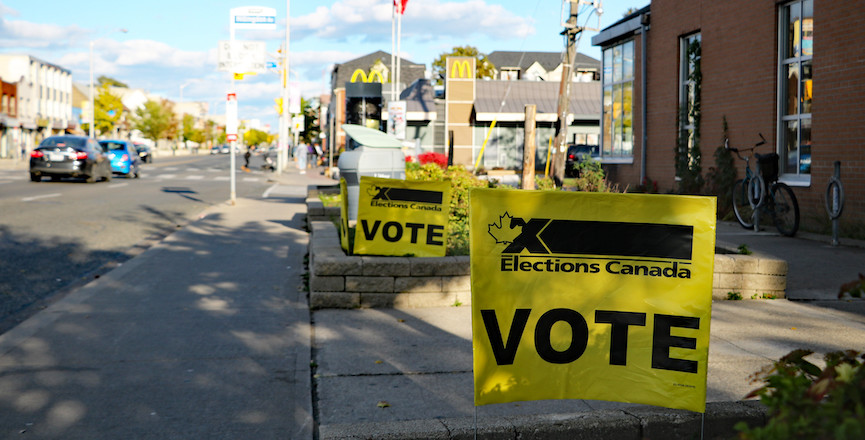 Elections Canada VOTE signs. Image: Can Pac Swire/Flickr