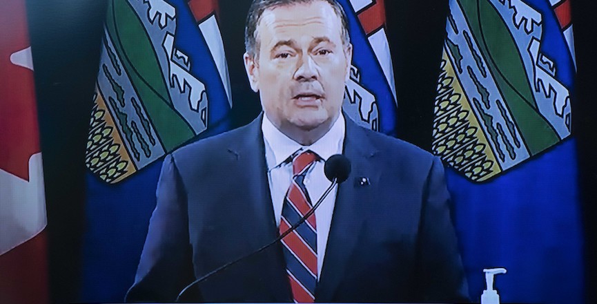 Jason Kenney gives an update on COVID-19 on Sept. 3. Image: Alberta Newsroom/Flickr