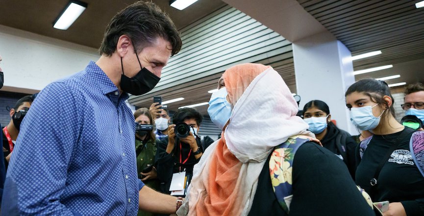 Justin Trudeau visits the Montreal Metro the day after the election. Image: Justin Trudeau/Twitter