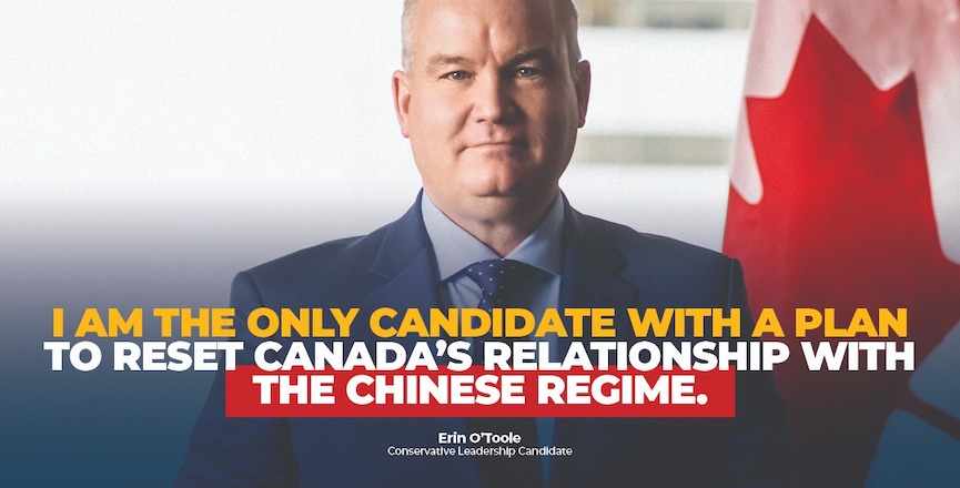 Erin O'Toole social media post from June 2020 about being tough on China. Image: Erin O'Toole/Twitter