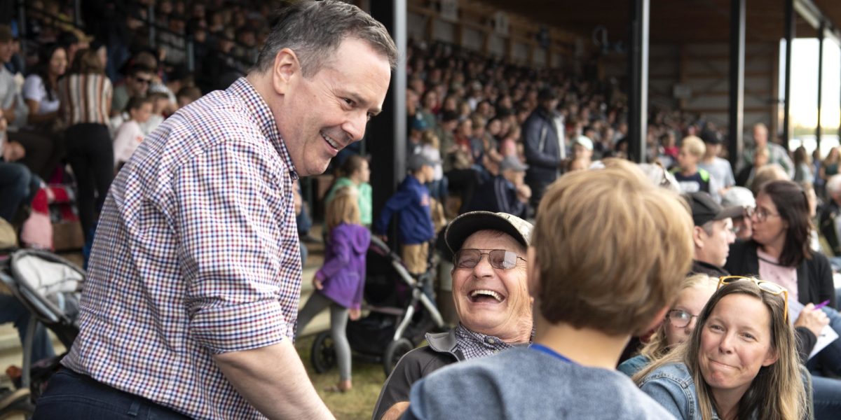 Jason Kenney at the Field of Dreams Rodeo in La Crete, Alberta on August 10. Image: Chris Schwartz/Alberta Newsroom