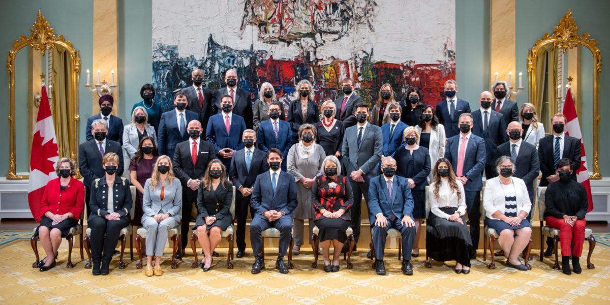 The new Canadian cabinet announced on Oct. 26, 2021. (Image: Governor General/Twitter).