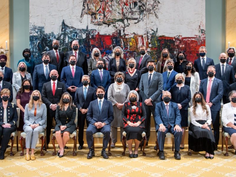 The new Canadian cabinet announced on Oct. 26, 2021. (Image: Governor General/Twitter).