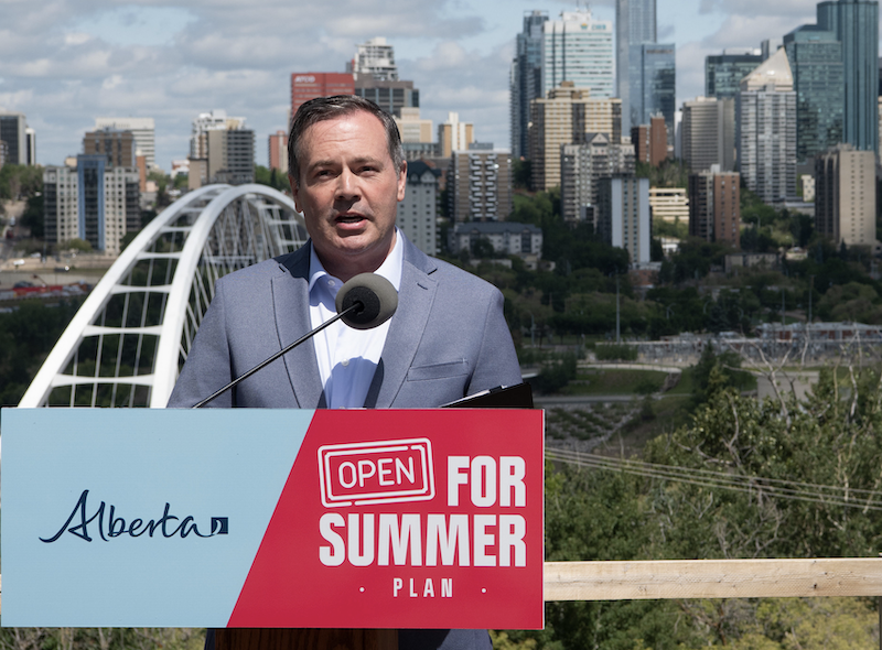 Alberta Premier Jason Kenney in a recent, more optimistic, moment (Image: Chris Schwarz/ Government of Alberta).