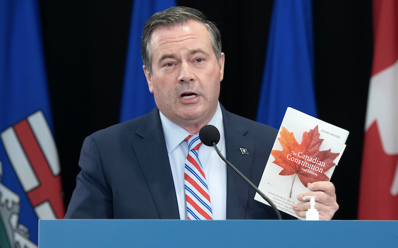 Alberta Premier Jason Kenney at yesterday's news conference (Photo: Chris Schwarz, Government of Alberta)