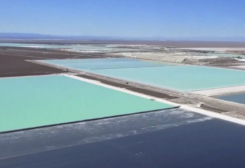 Picture of square pools of light blue liquid