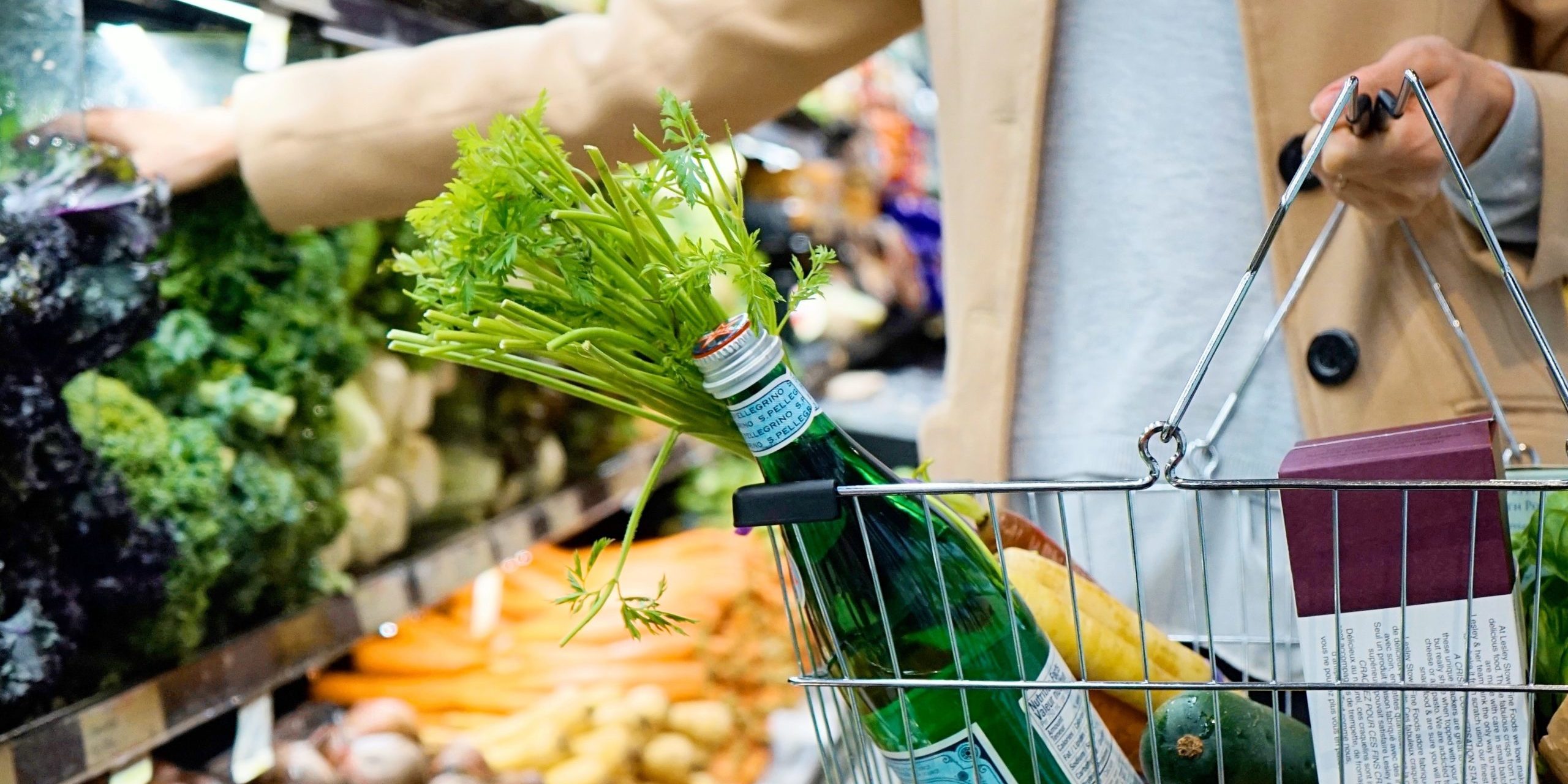 A basket of groceries.