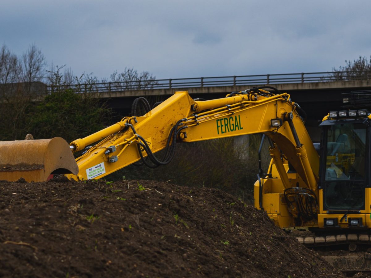 Photo of a construction site featuring a excavator.