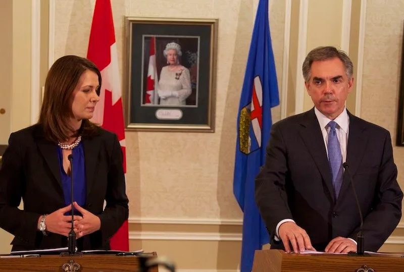 Danielle Smith and premier Jim Prentice on Dec. 17, 2014 (Photo: Fave Cournoyer/Flicker).