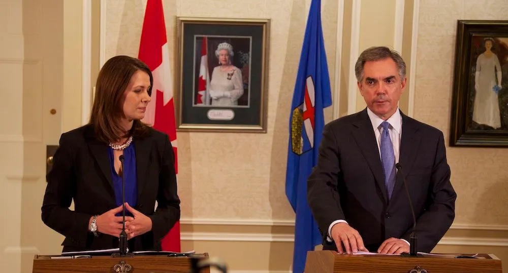 Danielle Smith and premier Jim Prentice on Dec. 17, 2014 (Photo: Fave Cournoyer/Flicker).