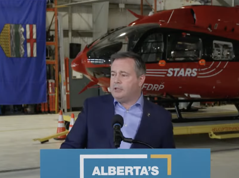 Alberta Premier Jason Kenney during Friday’s news conference (Photo: Screenshot of Alberta Government video).