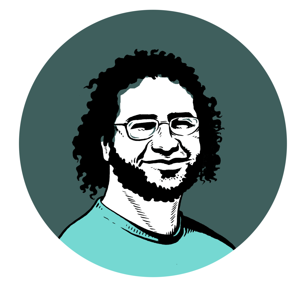 A portrait of Alaa Abd el-Fattah, a political prisoner in Egypt.