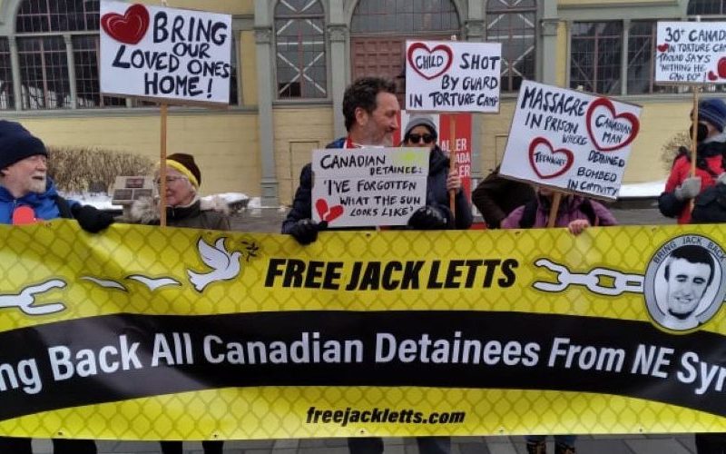 Supporters of repatriation for 44 arbitrarily detained Canadian men, women and children in Syria.