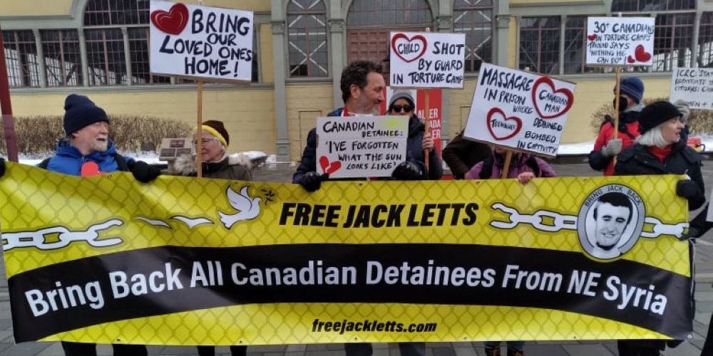 Supporters of repatriation for 44 arbitrarily detained Canadian men, women and children in Syria.