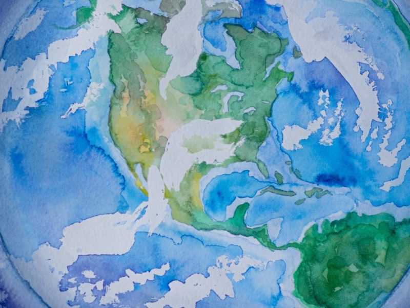 An image of Mother Earth painted by watercolor