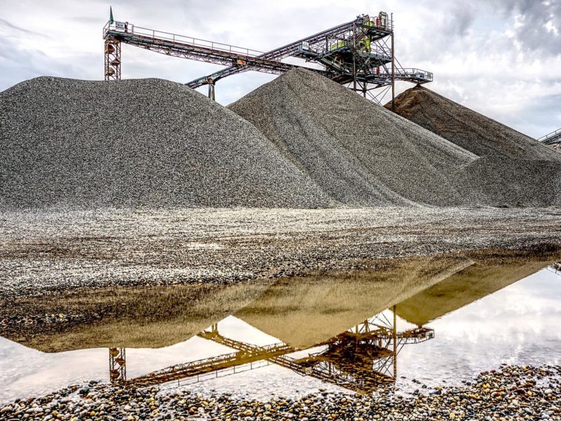 A photo of a gravel mine, like the one that DAMN is campaigning against.