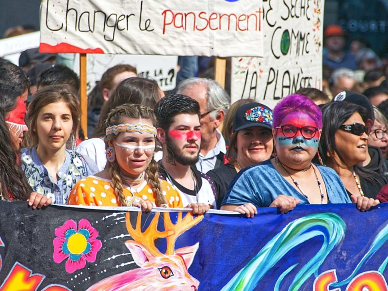 Climate march at Boulevard René-Lévesque Ouest in Montréal