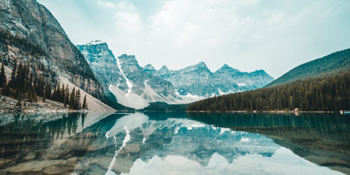 A photo of Moraine Lake in Banff, Alberta.