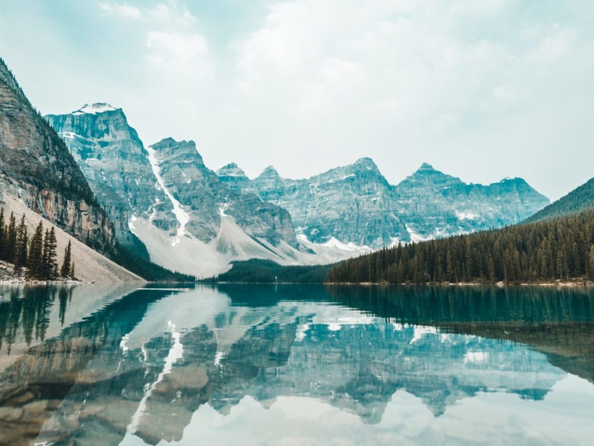 A photo of Moraine Lake in Banff, Alberta.