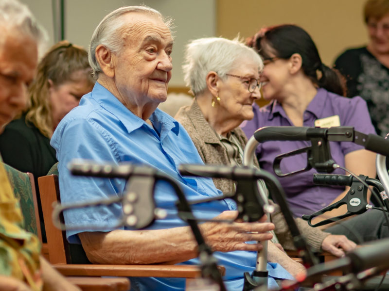 A photo of Seniors living in a long-term care faciliy