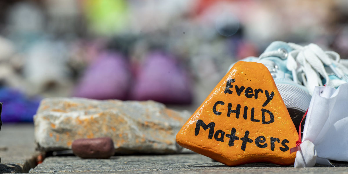 “Every Child Matters” is the Orange Shirt Day slogan to honour the children left behind and the adult Indian Residential Schools survivors.