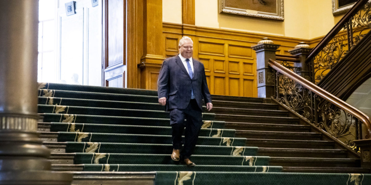 A photo of Ontario Premier Doug Ford on the day he dissolved the legislature on May 4, 20220.