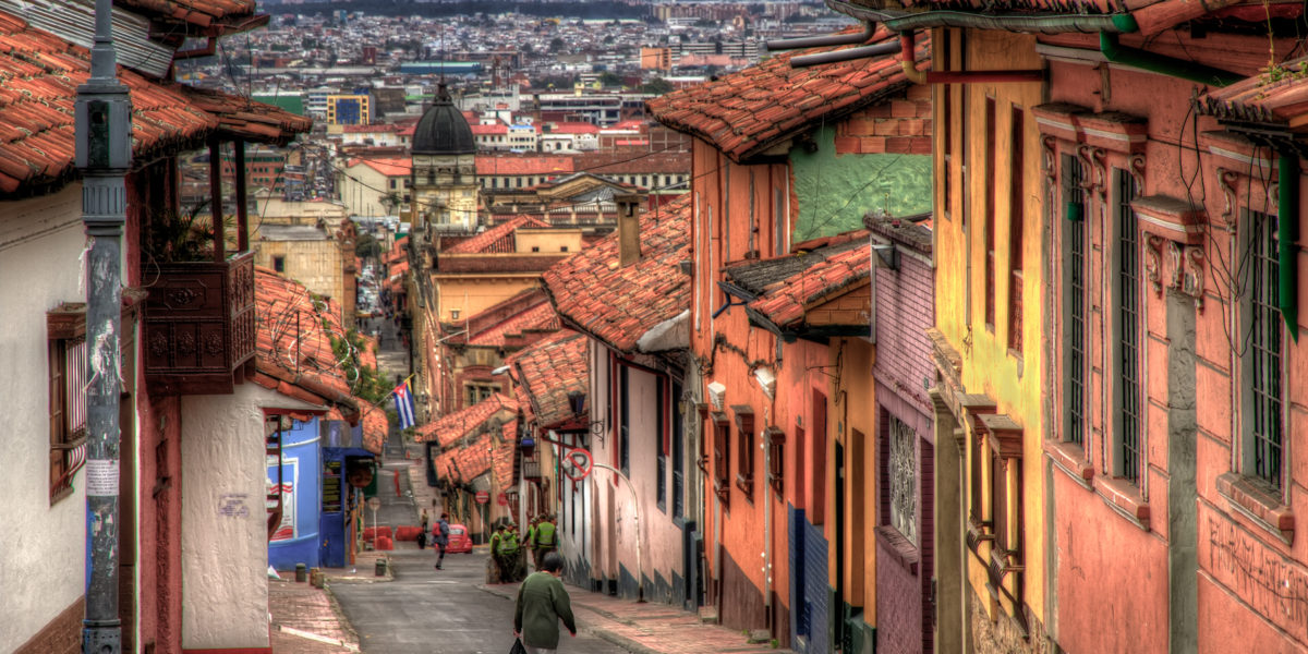 A photo of Colombia's capital city Bogota from La Candelaria.