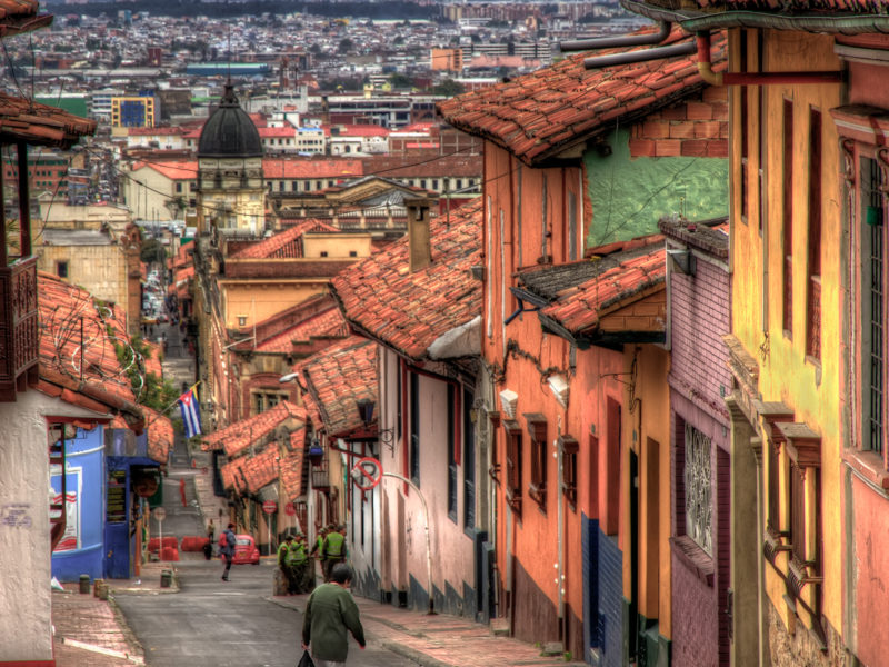 A photo of Colombia's capital city Bogota from La Candelaria.