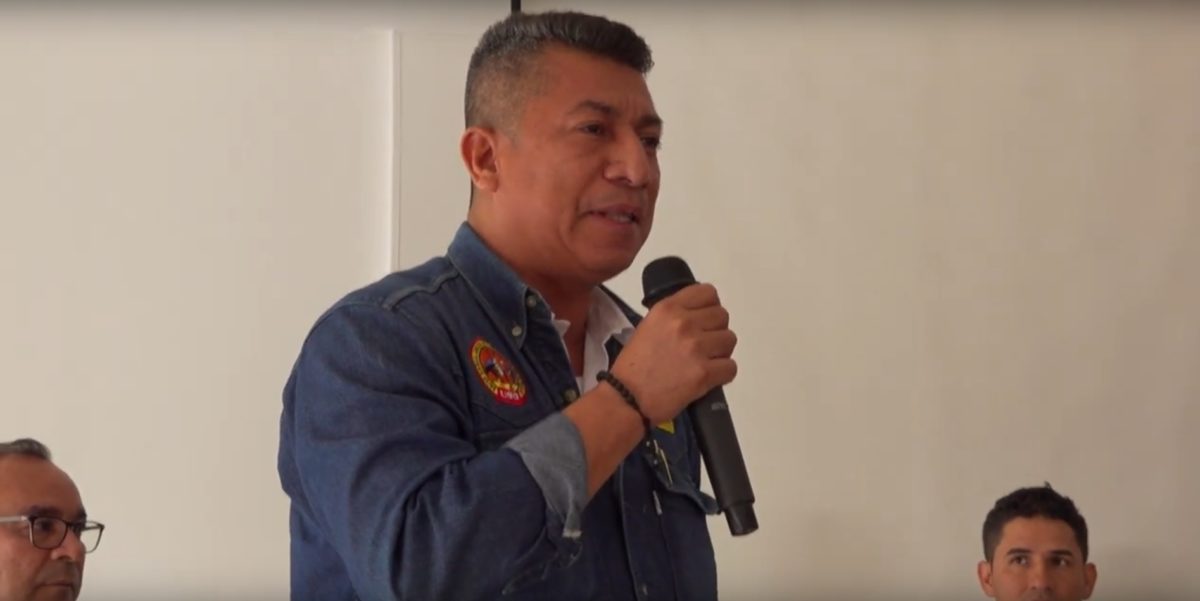 A photo of Moises Baron, member of the Union Sindical Obrera Executive Committee. Union Sindical Obrera is one of the groups that met with foreign election observers.