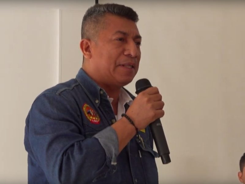 A photo of Moises Baron, member of the Union Sindical Obrera Executive Committee. Union Sindical Obrera is one of the groups that met with foreign election observers.