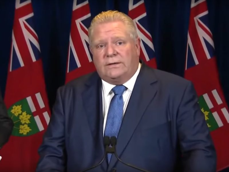 A screencapture of Ontario Premier Doug Ford during a press conference in January of 2022.