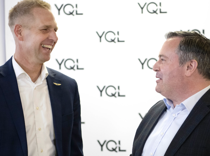 A photo of Alberta Premier Jason Kenney and UCP Caucus Chair Nathan Neudorf at a recent event in Lethbridge.