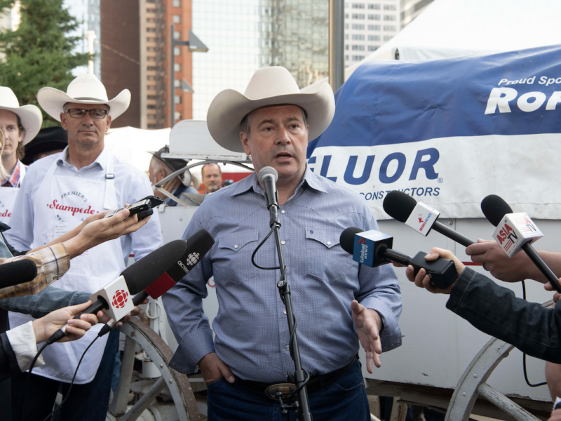 A photo of Alberta Premier Jason Kenney, illustrated today with Calgary’s Western culture in mind, seems anxious to show he’s still relevant as UCP members have a few more days to vote on his future.