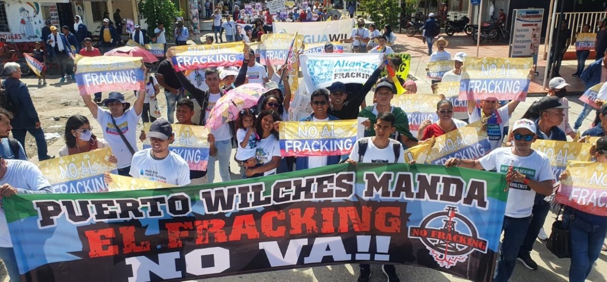 A photo from the Alliance for a Colombia Free of Fracking at a demonstration against oil fracking in Puerto Wilches held earlier this month.