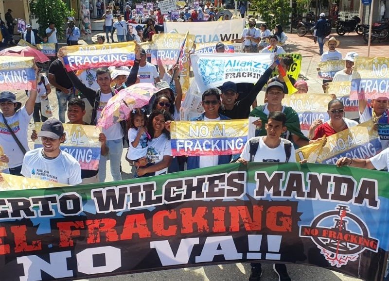 A photo from the Alliance for a Colombia Free of Fracking at a demonstration against oil fracking in Puerto Wilches held earlier this month.