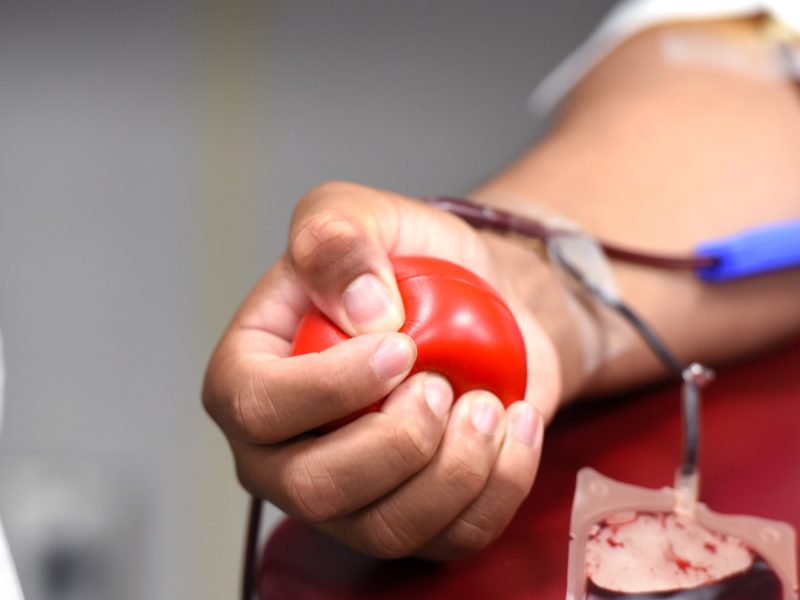 A photo of someone donating blood. The lifting of the gay blood ban means that sexual orientation will no longer be a barrier to donation.