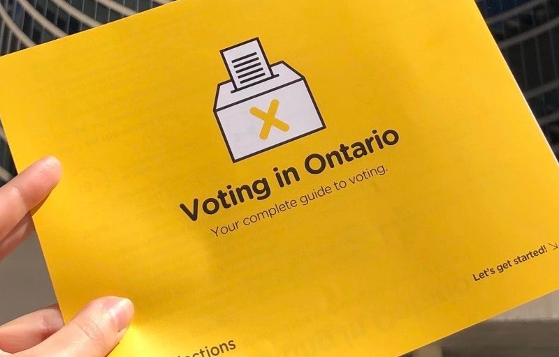 A photo of an Elections Ontario sign from the Elections Ontario Facebook page.