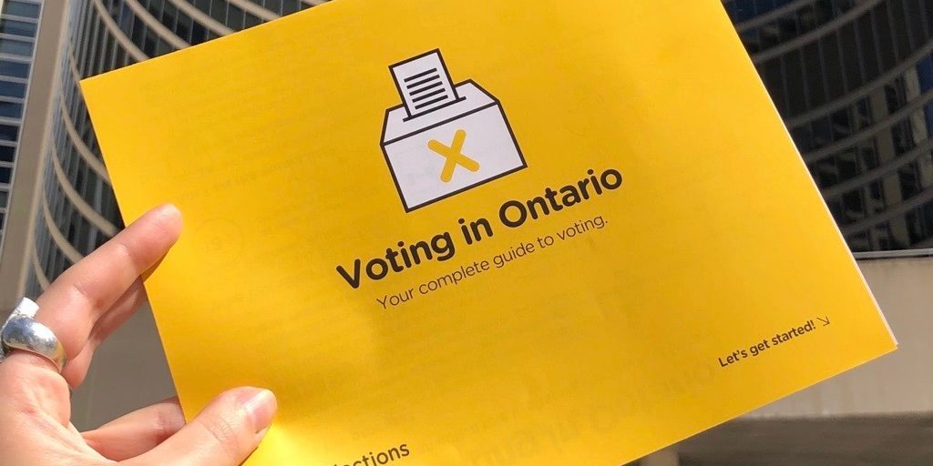 A photo of an Elections Ontario sign from the Elections Ontario Facebook page.