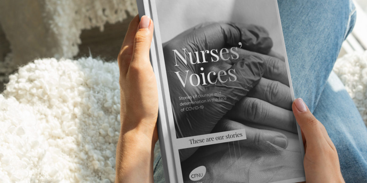 A photo of a book called "Nurses Voices"