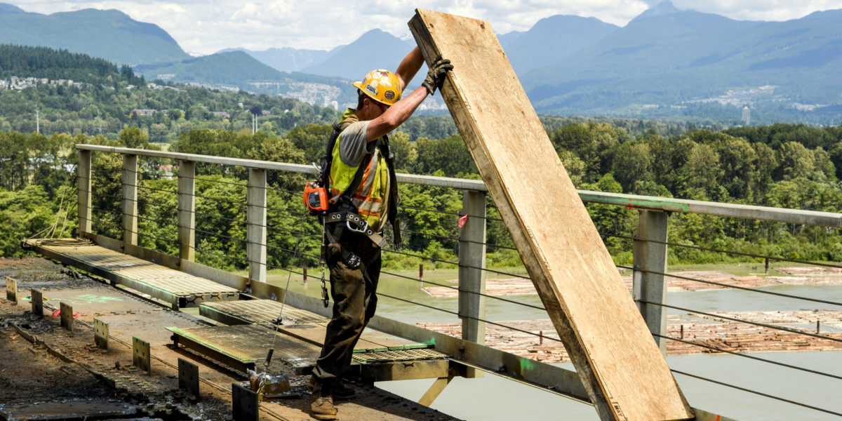 A photo of a construction worker during a typical workweek.