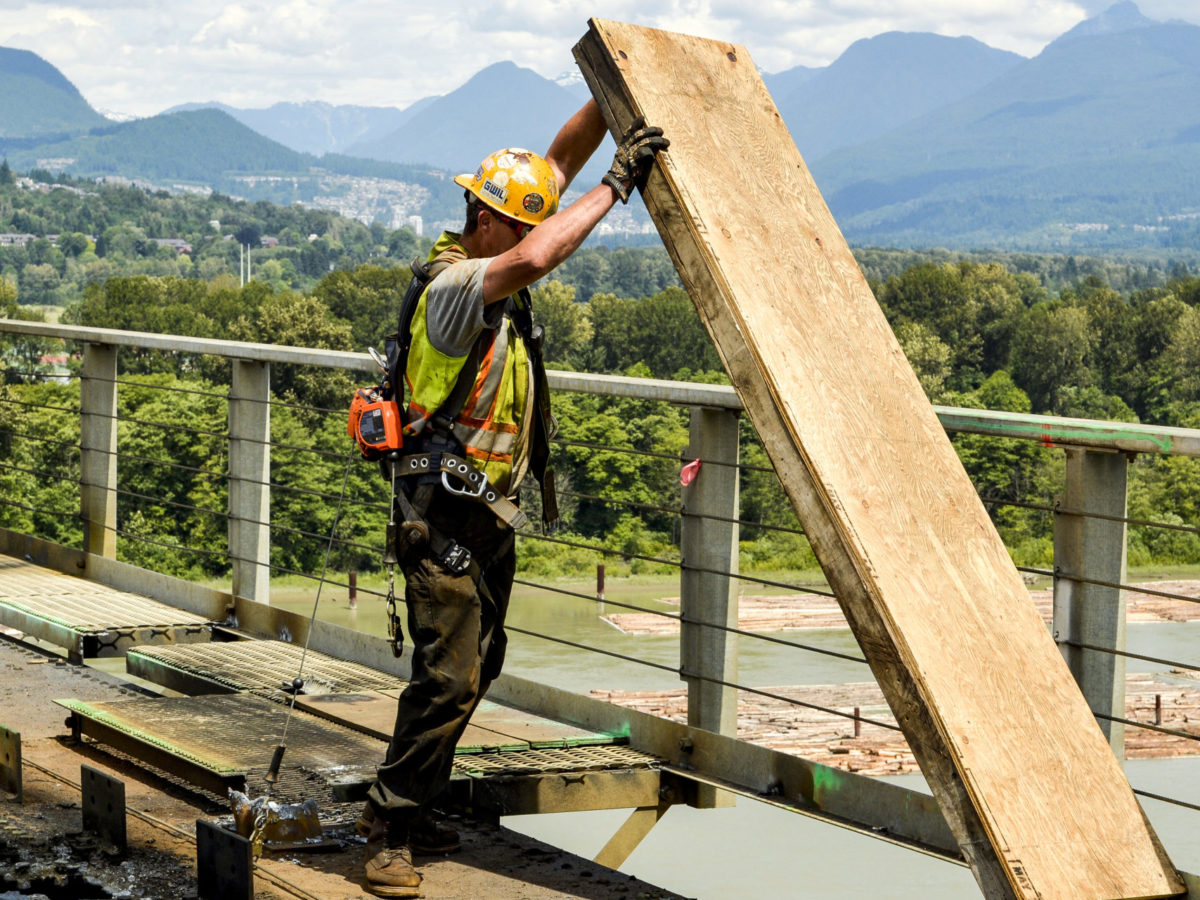 A photo of a construction worker during a typical workweek.