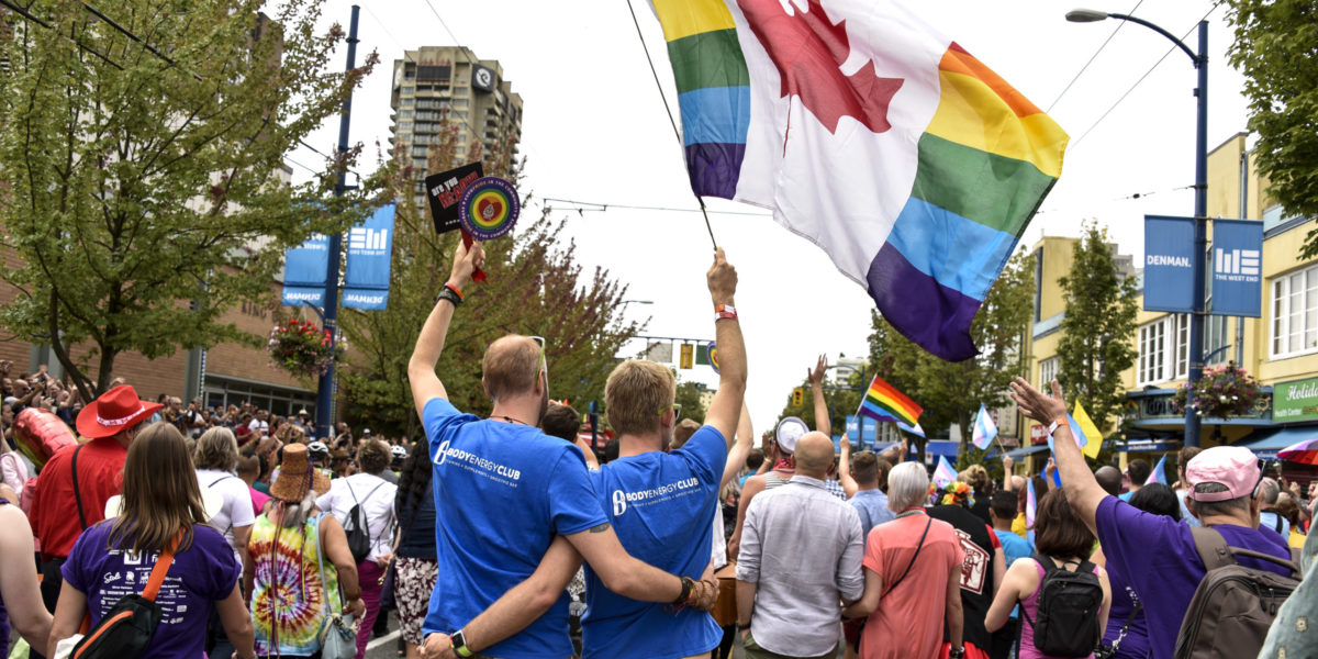 A photo of a Pride event in Toronto.