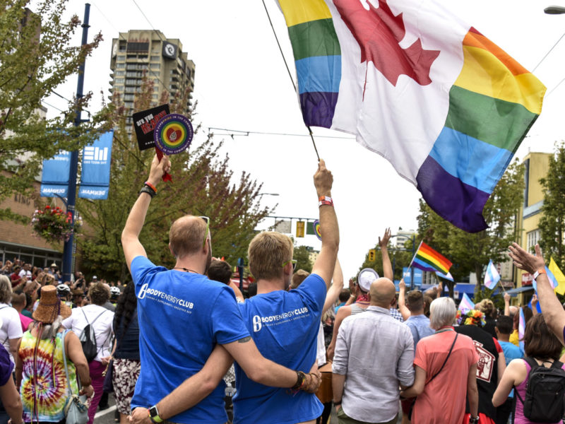 A photo of a Pride event in Toronto.