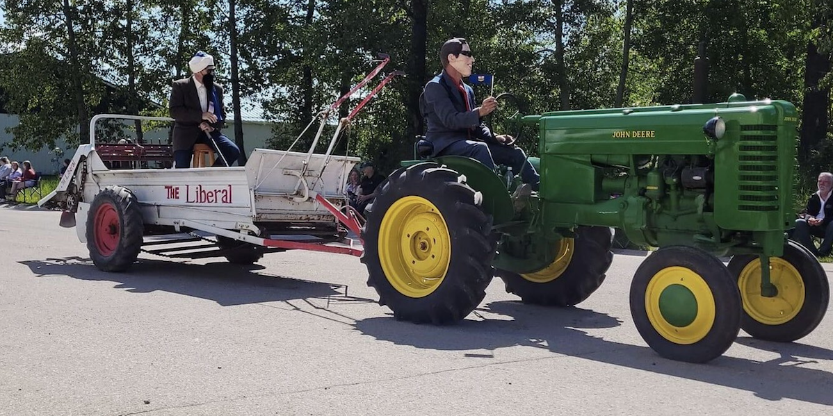 A photo of the offensive Sundre parade float.