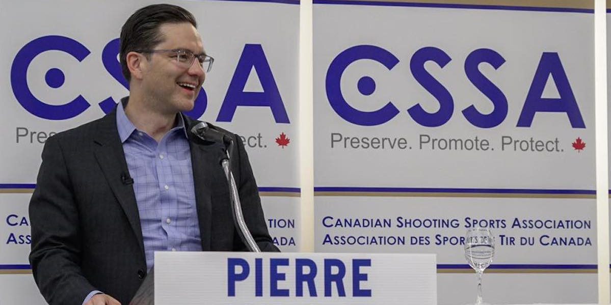A photo of Conservative Party of Canada leadership frontrunner Pierre Poilievre.